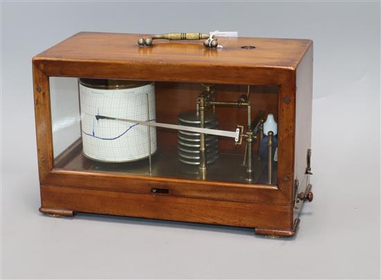 A Short & Mason barograph in mahogany case, No. 127, W 32cm